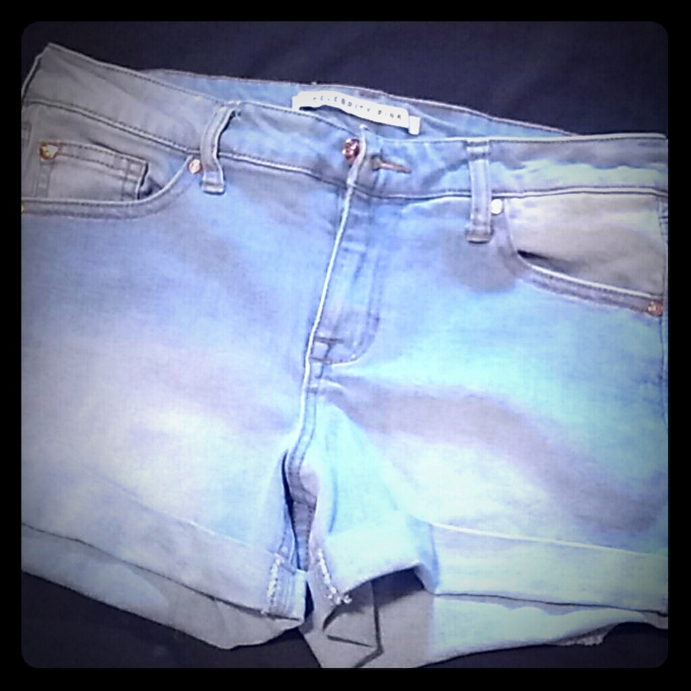 Celebrity pink jean shorts